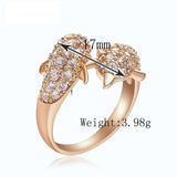 18K Gold Plated AAA Cubic Zircon Filled Dolphin Ring 
