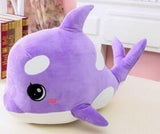 Cuddly Large Eyes Dolphin Plush Toys - available in blue, purple or pink 