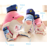 Cute Plush Navy Cap Dolphin Plush Toy - Available in Pink and Blue 
