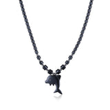 Natural Iron Stone Dolphin Necklace and Pendant 
