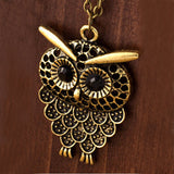 Vintage Womens Owl Pendant Long Sweater Chain Necklace (Golden, Antique Silver, Bronze Colour Available) Charm Fashion Jewelry 