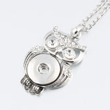 New Elegant Silver White Rhinestone Xinnver Snaps Necklace & OWL Pendant 