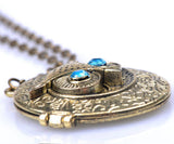 Retro Chic Owl Eye Statement Bib Choker Bronze Pendant Chain Necklace 