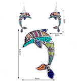 Stunning Silver Plated Dolphin Beaded Jewelry Set 
