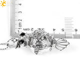 Natural  Stone Beads Hollow Carved Owl Locket Pendant Necklace - (also available in Round Ball & Egg) 