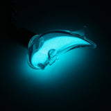 Glass Wishing bottle Dolphin Pendant Necklace - Choose from Dandelion or Glowing 