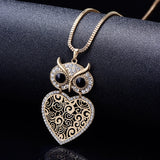Stunning Owl and Heart Necklace for Her (comes in silver / gold and rose gold color) 