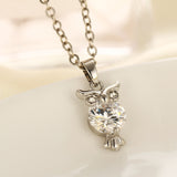 Trendy Crystal CZ  Womens Pendant Owl Necklace (in gold or silver colour) - Jewelry Gift for Her 