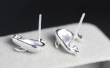 925 sterling silver plated small dolphin handmade stud earrings 