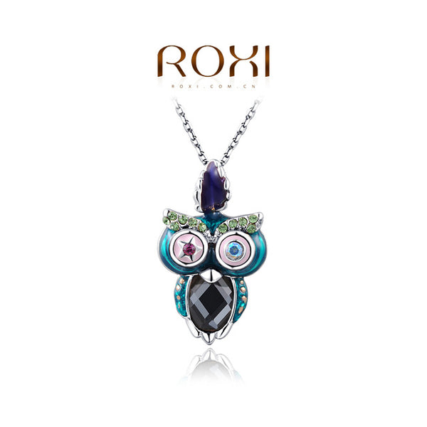 ROXI  New Design Rose Color Plated Owl Necklace - Statement Jewelry 