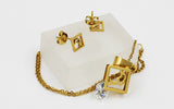 Beautiful Gold Filled Dolphin Jewelry Set With Cubic Zirconia Stone 