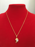 Beautiful 24K Gold Plated Crystal Dolphin Pendant Necklace 