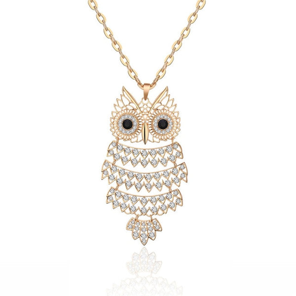 Silver Full Crystal Owl Necklaces & Pendants For Women (Gold Silver colour available) - Fashion Jewelry 