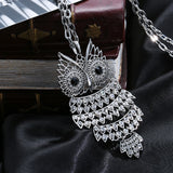Silver Full Crystal Owl Necklaces & Pendants For Women (Gold Silver colour available) - Fashion Jewelry 