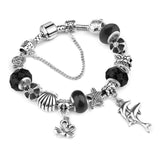 European Ocean Beach Seashell Turtle Dolphin Crystal Bead Bracelet (many colours to choose from) 