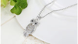 Retro Owl AAA Austrian Zircon  White Gold Color Pendant Necklace For Her 