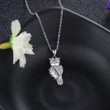 Cute Owl 925 Sterling Silver Pendant Necklaces for Women - Fine Accessories 