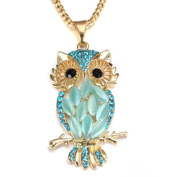 Gorgous Hollow Golden Blue Zircon Pendant Necklace 